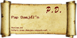 Pap Damján névjegykártya