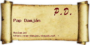 Pap Damján névjegykártya